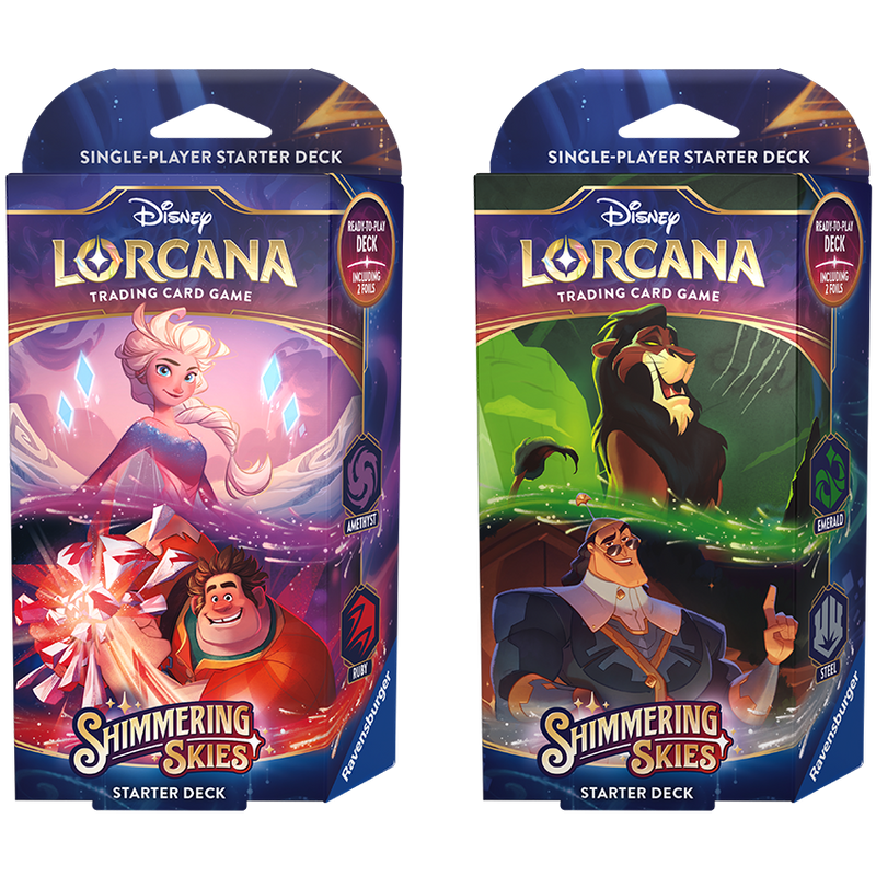 Disney Lorcana Trading Card Game - Starter - Shimmering Skies | JustPlayGames Disney Lorcana Trading Card Game - Starter - Shimmering Skies | JustPlayGames