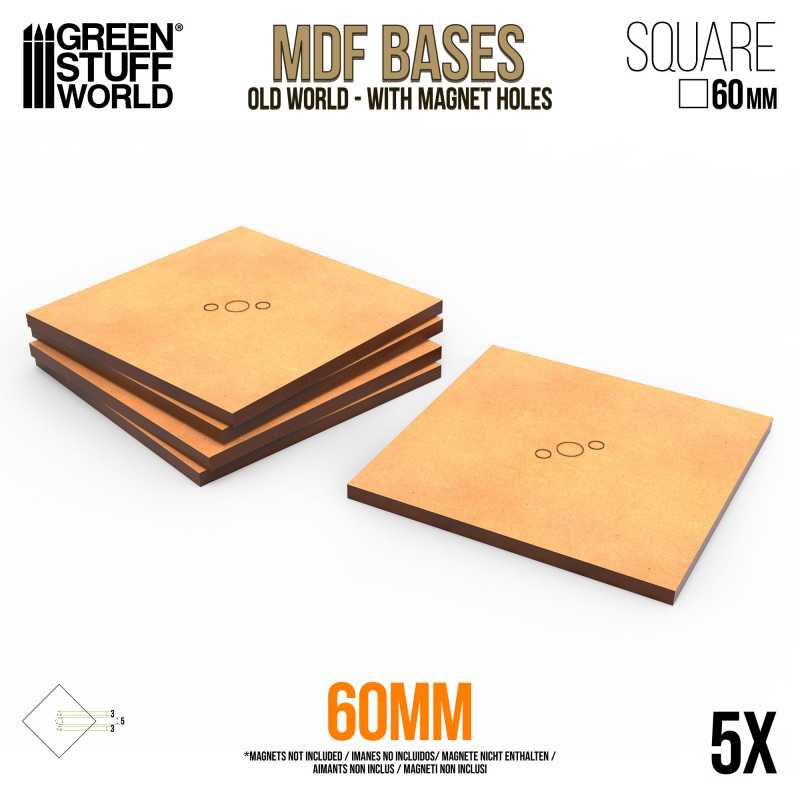 Mdf Bases - Square 60 Mm