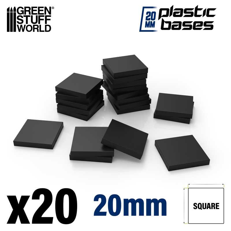 Black Plastic Bases - Square 50mm Black