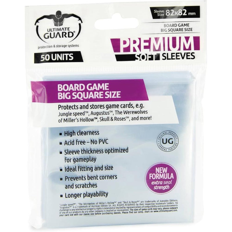 Ultimate Guard Premium Soft Sleeves for Board Game Cards Big Square (50)