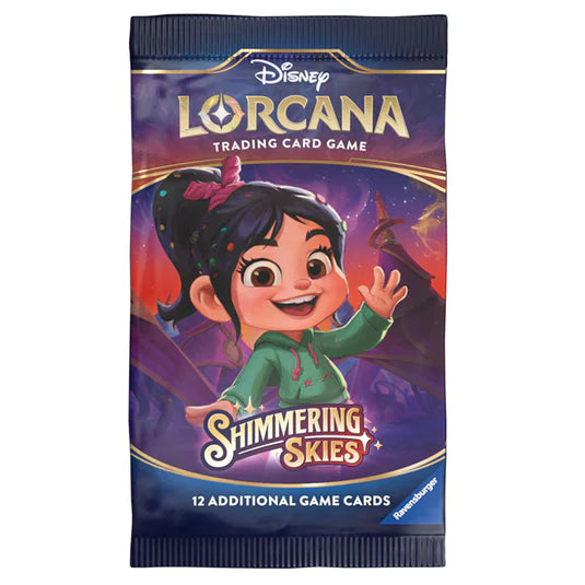 Disney Lorcana Trading Card Game - Booster Pack - Shimmering Skies | JustPlayGames Disney Lorcana Trading Card Game - Booster Pack - Shimmering Skies | JustPlayGames