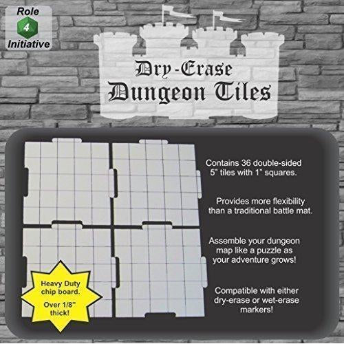 Dry-Erase Dungeon Tiles White (5x5", squared)