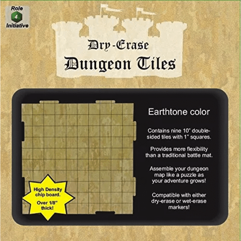 Dry-Erase Dungeon Tiles Earthtone (10x10", squared)