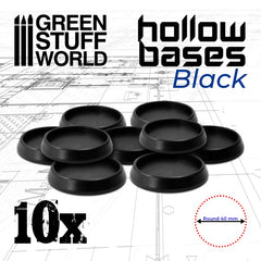 Black Plastic Bases - Round 32mm BLACK