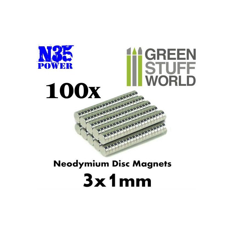 Neodymium Magnets 3x2mm - 100 Units (n35)