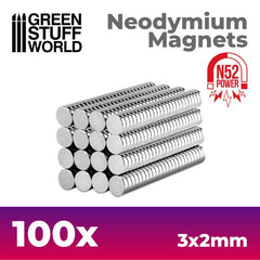 Neodymium Magnets 3x2mm - 100 Units (n35)
