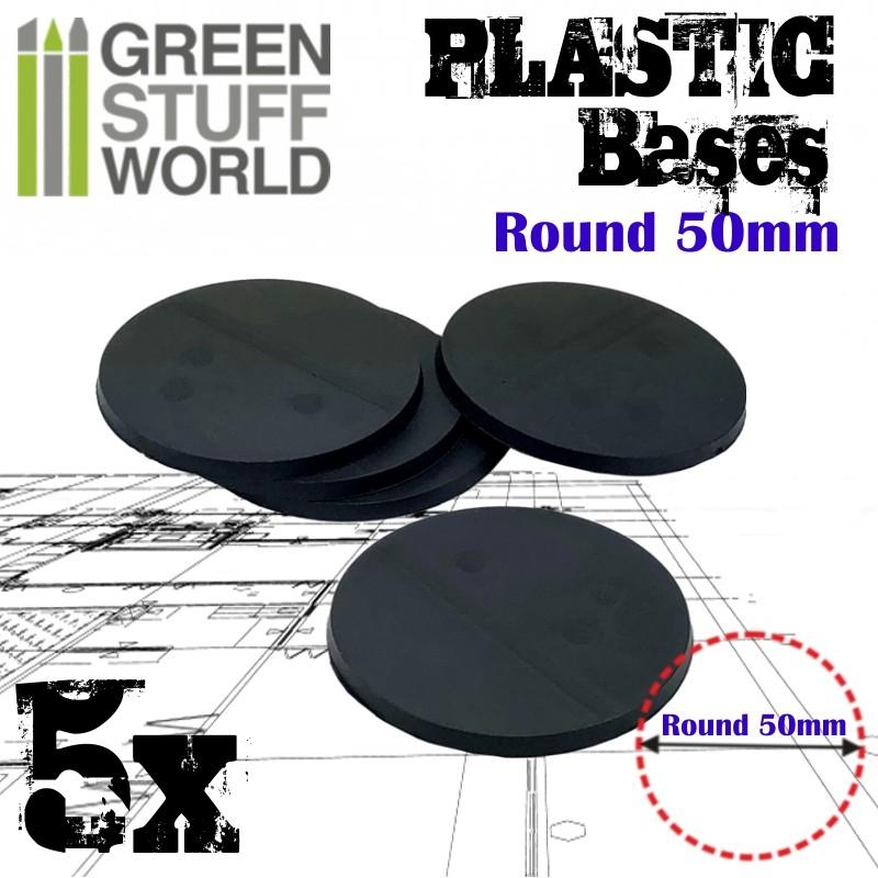Black Plastic Bases - Round 32mm BLACK